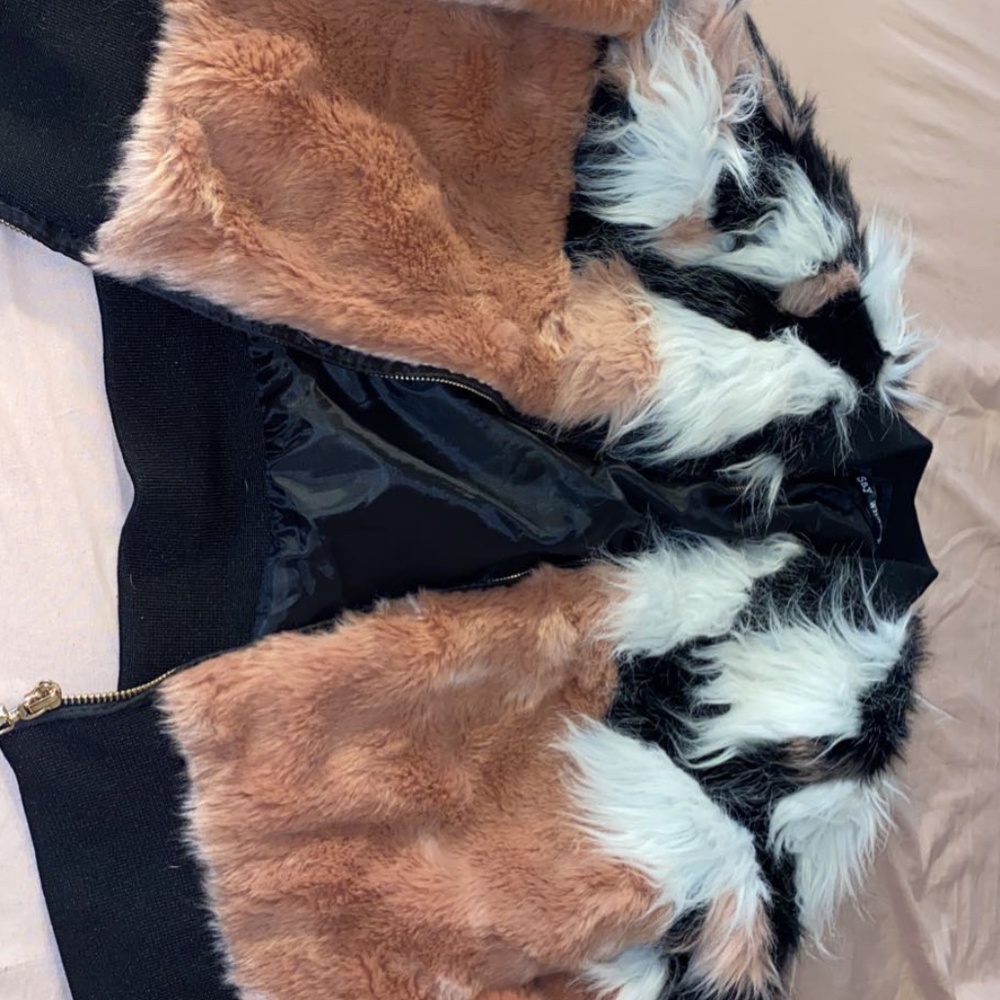 Say What ? Faux fur bomber jacket